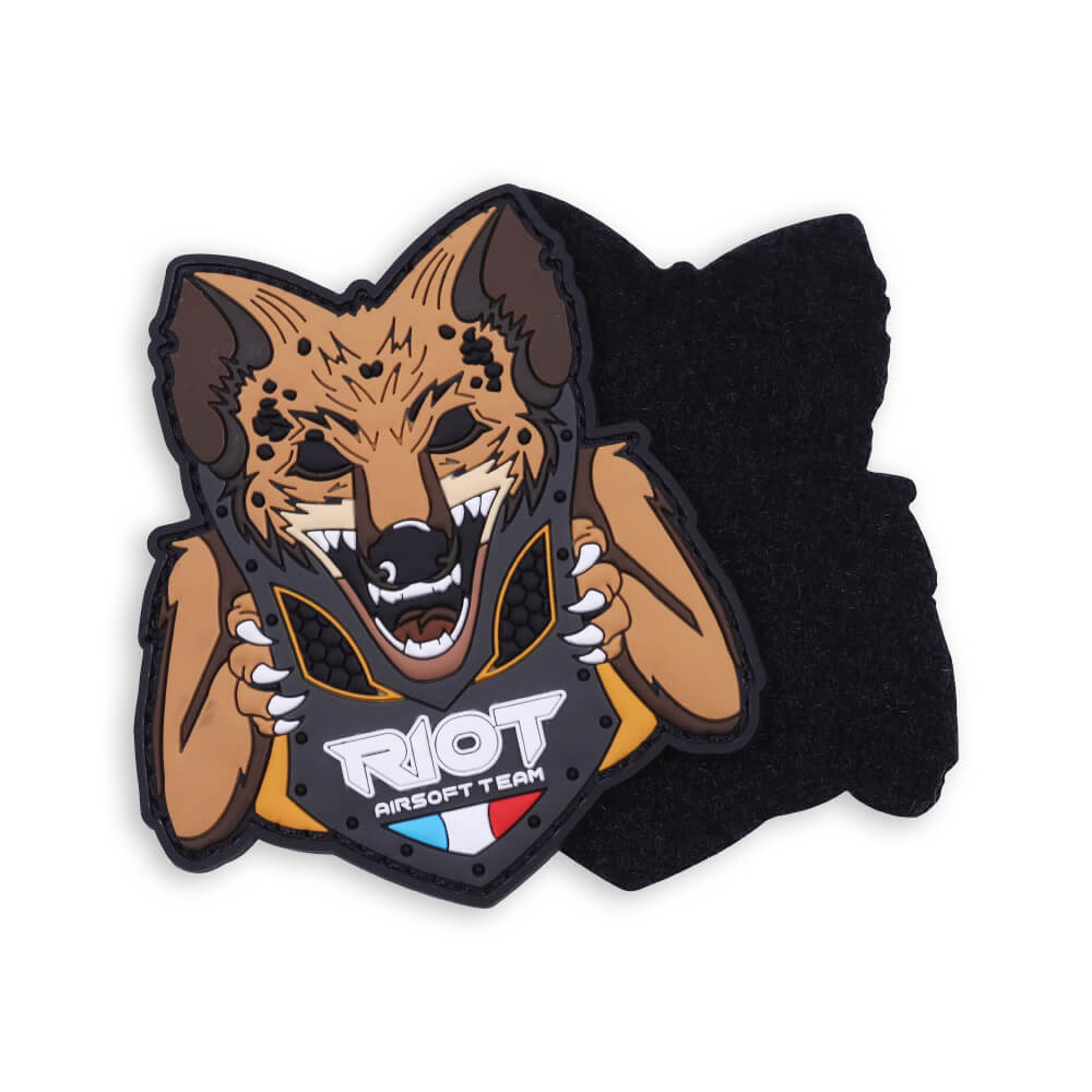 pvc patch with velcro of brown wolf